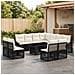 Set Divano da Giardino 12 pz Nero e Bianco Crema polyrattan - Foto miniatura 5