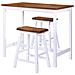 Set Tavolo Da Bar E Sgabelli 3 Pz In Legno Massello - Foto miniatura 2