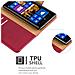 Custodia Compatibile Con Nokia Lumia 925 In Rosso Vinaccia - Coperchio Protettiva Con Chiusura Magnetica, Funzione Stand E Tasca Per Le Carte - Foto miniatura 3