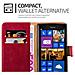 Custodia Compatibile Con Nokia Lumia 925 In Rosso Vinaccia - Coperchio Protettiva Con Chiusura Magnetica, Funzione Stand E Tasca Per Le Carte - Foto miniatura 6