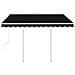 Tenda da Sole Retrattile Automatica con Pali 3,5x2,5m Antracite - Foto miniatura 3