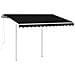 Tenda da Sole Retrattile Automatica con Pali 3,5x2,5m Antracite - Foto miniatura 7