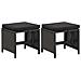 Sgabelli Da Giardino 2 Pz Con Cuscini In Polyrattan Nero - Foto miniatura 1