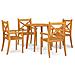 Set Mobili Da Pranzo Per Giardino 5 Pz Legno Massello Di Acacia - Foto miniatura 1