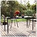 Tavolo Pranzo Giardino Nero 160x80x74 Acciaio E Vetro Temperato - Foto miniatura 1