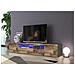 Mobile Porta Tv Salvatore, Credenza Bassa Da Soggiorno A 3 Ante, Base Porta Tv, 100% Made In Italy, Cm 200x40h37, Ardesia E Acero - Foto miniatura 1
