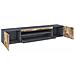 Mobile Porta Tv Salvatore, Credenza Bassa Da Soggiorno A 3 Ante, Base Porta Tv, 100% Made In Italy, Cm 200x40h37, Ardesia E Acero - Foto miniatura 4