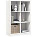 Libreria Bianca 70x33x110 Cm In Legno Massello Di Pino - Foto miniatura 3