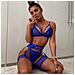 Set Di Biancheria Intima Pethuel Corsetto, Perizoma E Giarrettiera Qqfz-c54-0511-5 Blu - Foto miniatura 5