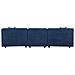 Monroe Divano Lineare 3 Posti + 1 Pouf In Velluto A Coste Blu - Foto miniatura 7