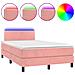 Letto a Molle con Materasso e LED Rosa 120x190 cm in Velluto - Foto miniatura 1