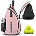 Borsa Da Racchetta Da Badminton Impermeabile, Borsa Da Tennis A Tracolla Singola Pink - Foto miniatura 1