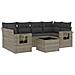 Set Divani Da Giardino 7 Pz Con Cuscini Grigio In Polyrattan - Foto miniatura 2