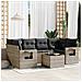 Set Divani Da Giardino 7 Pz Con Cuscini Grigio In Polyrattan - Foto miniatura 1