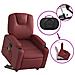 Poltrona Alzapersone Massaggi Reclinabile Rosso Vino Similpelle - Foto miniatura 6