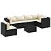 Set Salotto da Giardino con Cuscini 7pz Nero Polyrattan - Foto miniatura 1