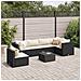 Set Salotto da Giardino con Cuscini 7pz Nero Polyrattan - Foto miniatura 2