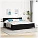 Letto con Rete a Molle Nero 200x200 cm Tessuto - Foto miniatura 2