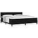 Letto con Rete a Molle Nero 200x200 cm Tessuto - Foto miniatura 4