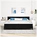 Letto con Rete a Molle Nero 200x200 cm Tessuto - Foto miniatura 5