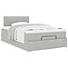 Pouf Letto con Materasso Grigio Chiaro 120x190 cm in Velluto - Foto miniatura 5