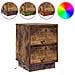 Comodini con luci LED 2 pezzi Rovere affumicato 39x34.5x50 cm - Foto miniatura 4
