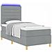 Letto a molle con materasso Grigio chiaro 100 x 200 cm Tessuto - Foto miniatura 3