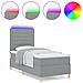 Letto a molle con materasso Grigio chiaro 100 x 200 cm Tessuto - Foto miniatura 4