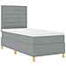 Letto a molle con materasso Grigio chiaro 100 x 200 cm Tessuto - Foto miniatura 6