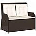 Panchina da giardino con cuscino Marrone Poly Rattan - Foto miniatura 1
