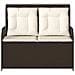 Panchina da giardino con cuscino Marrone Poly Rattan - Foto miniatura 3