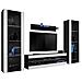 Komodee, Set di mobili porta TV Tivoli Grande RTV, Nero Bianco, Senza LED, Larghezza 250 cm x Altezza 159 cm x Profondità 35 cm, Per soggiorno, Camera da letto - Foto miniatura 1