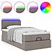 Struttura Letto Pouf con Materasso Tortora 90x190 cm in Tessuto - Foto miniatura 5