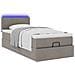 Struttura Letto Pouf con Materasso Tortora 90x190 cm in Tessuto - Foto miniatura 6