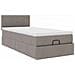 Struttura Letto Pouf con Materasso Tortora 90x190 cm in Tessuto - Foto miniatura 7