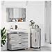 Set di mobili per il bagno con cassetto 3 pcs Grigio Sonoma - Foto miniatura 2
