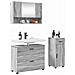 Set di mobili per il bagno con cassetto 3 pcs Grigio Sonoma - Foto miniatura 3