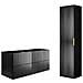 | Set di mobili da bagno - nero opaco | 120/57/46 cm & 35/136/27 cm | Mobili sottolavabo, mobili da bagno, colonne, mobiletti da bagno - Foto miniatura 1