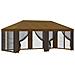 Gazebo con pareti laterali 6 x 3 m Tortora Poliestere e Acciaio - Foto miniatura 1
