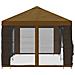Gazebo con pareti laterali 6 x 3 m Tortora Poliestere e Acciaio - Foto miniatura 4