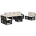 Set Divano da Giardino 9 pcs Nero polyrattan - Foto miniatura 1