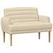 Loveseat con bottoni imbottiti Crema 116 x 67 x 80 cm Tessuto - Foto miniatura 1
