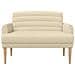 Loveseat con bottoni imbottiti Crema 116 x 67 x 80 cm Tessuto - Foto miniatura 3