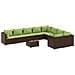 Set Divani da Giardino 10pz con Cuscini in Polyrattan Marrone - Foto miniatura 1
