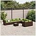 Set Divani da Giardino 10pz con Cuscini in Polyrattan Marrone - Foto miniatura 2