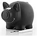 Out of the blue Salvadanaio in Ceramica, Maialino Nero con Gesso per Scrivere, ca. 16 x 12 cm - Foto miniatura 3
