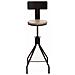 Sgabello Bar Industriale Elko in Legno di Pino E Metallo I Sedia Alta Bancone con Schienale E Braccioli, Telaio Spider I Sgabello Bistrot Rustico Regolabile 62-77CM Bronzo - Foto miniatura 2