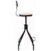 Sgabello Bar Industriale Elko in Legno di Pino E Metallo I Sedia Alta Bancone con Schienale E Braccioli, Telaio Spider I Sgabello Bistrot Rustico Regolabile 62-77CM Bronzo - Foto miniatura 3