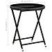Tavolino Da Caffè Nero 60 Cm In Polyrattan E Vetro Temperato - Foto miniatura 6