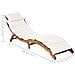 Lettino Prendisole con Cuscino in Legno Massello d'Acacia Crema - Foto miniatura 7
